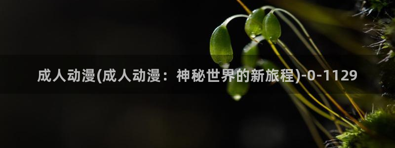 动漫美图:成人动漫(成人动漫:神秘世界的新旅程)